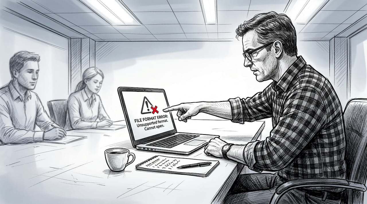 Il team discute dei rischi di conversione dei file