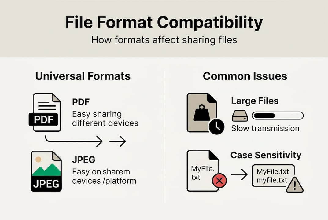 Infografik zu Dateiformaten und Kompatibilitätsproblemen
