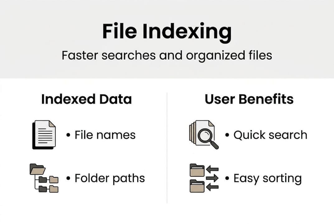 Infographic about file indexing basics