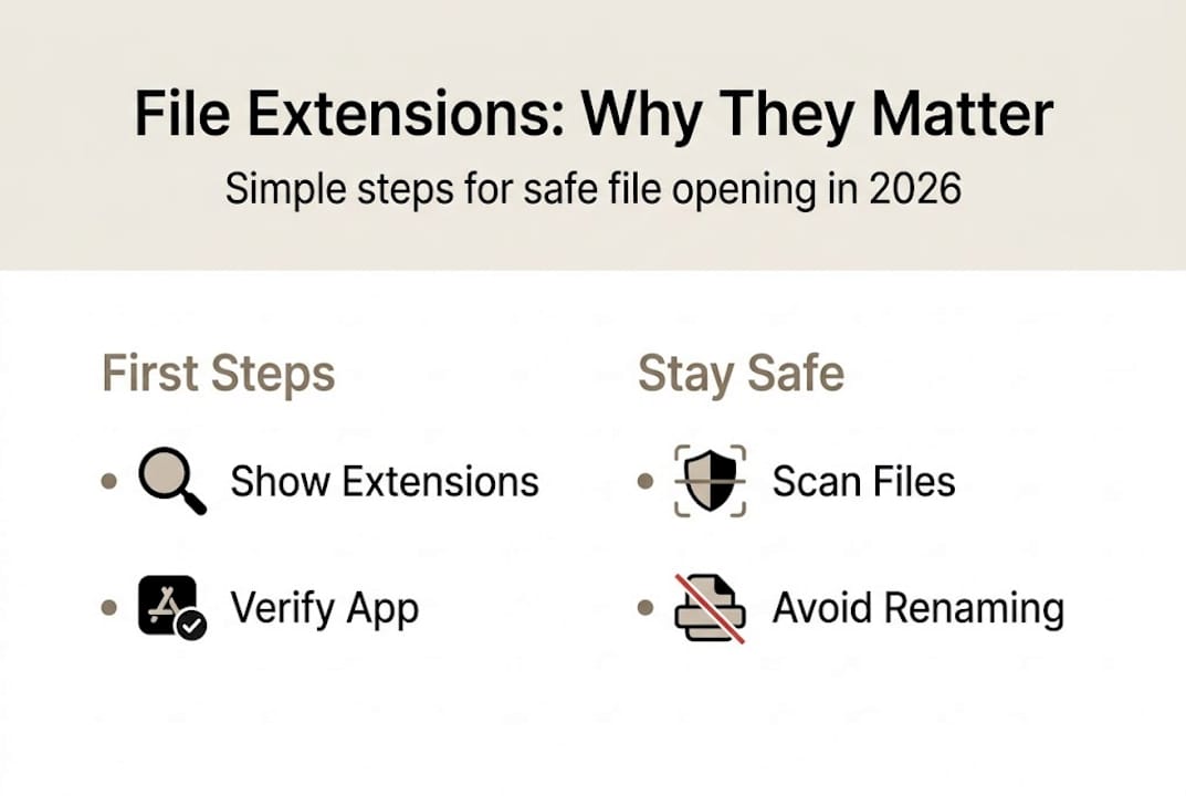 Infographic showing safe file opening steps